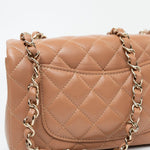 CHANEL Handbag 21P Caramel Lambskin Quilted Mini Rectangular Single Flap LGHW -Knockoff
