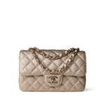 CHANEL Handbag 21P Gold Grained Lambskin Mini Rectangular Flap Light Gold Hardware -Knockoff
