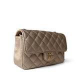 CHANEL Handbag 21P Gold Grained Lambskin Mini Rectangular Flap Light Gold Hardware -Knockoff
