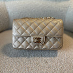 CHANEL Handbag 21P GOLD METALLIC CAVIAR QUILTED MINI RECTANGULAR SINGLE FLAP LIGHT GOLD HARDWARE -Knockoff
