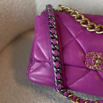 CHANEL Handbag 21P Magenta Lambskin Quilted 19 Flap Large Mixed Hardware -Knockoff
