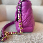 CHANEL Handbag 21P Magenta Lambskin Quilted 19 Flap Large Mixed Hardware -Knockoff
