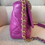 CHANEL Handbag 21P Magenta Lambskin Quilted 19 Flap Large Mixed Hardware -Knockoff
