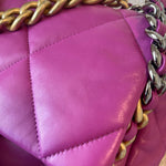 CHANEL Handbag 21P Magenta Lambskin Quilted 19 Flap Large Mixed Hardware -Knockoff
