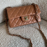 CHANEL Handbag 21P Mini Rectangular Caramel Lambskin Quilted Flap LGHW -Knockoff
