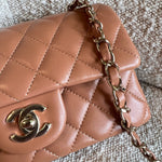 CHANEL Handbag 21P Mini Rectangular Caramel Lambskin Quilted Flap LGHW -Knockoff
