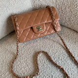 CHANEL Handbag 21P Mini Rectangular Caramel Lambskin Quilted Flap LGHW -Knockoff
