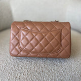 CHANEL Handbag 21P Mini Rectangular Caramel Lambskin Quilted Flap Light Gold Hardware -Knockoff
