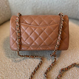 CHANEL Handbag 21P Mini Rectangular Caramel Lambskin Quilted Flap Light Gold Hardware -Knockoff
