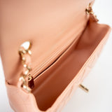 CHANEL Handbag 21P Rose Clair Pink/ Beige Lambskin Quilted Mini Rectangular Flap Light Gold Hardware -Knockoff
