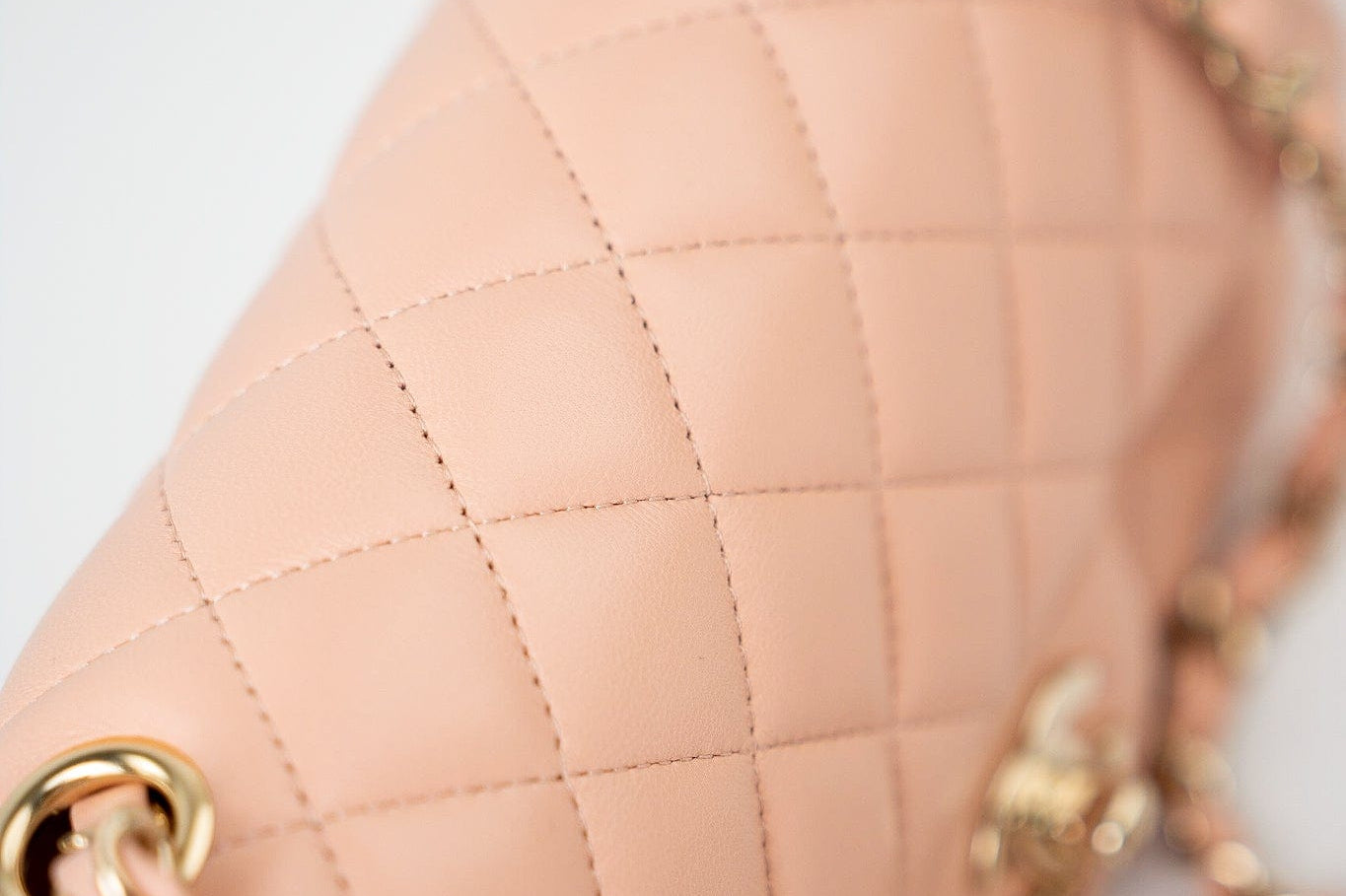 CHANEL Handbag 21P Rose Clair Pink/ Beige Lambskin Quilted Mini Rectangular Flap Light Gold Hardware -Knockoff
