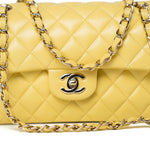 CHANEL Handbag 21P Yellow Caviar Quilted Classic Flap Small Light Gold Hardware -Knockoff
