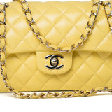 CHANEL Handbag 21P Yellow Caviar Quilted Classic Flap Small Light Gold Hardware -Knockoff
