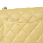 CHANEL Handbag 21P Yellow Lambskin Quilted Mini Rectangular Single Flap Blue Interior / Rainbow Hardware -Knockoff
