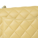 CHANEL Handbag 21P Yellow Lambskin Quilted Mini Rectangular Single Flap Blue Interior / Rainbow Hardware -Knockoff
