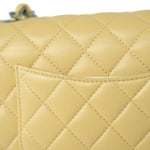 CHANEL Handbag 21P Yellow Lambskin Quilted Mini Rectangular Single Flap Blue Interior / Rainbow Hardware -Knockoff
