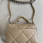 CHANEL Handbag 21S Beige Lambskin Quilted 19 Flap Small Mixed Hardware -Knockoff
