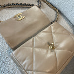 CHANEL Handbag 21S Beige Lambskin Quilted 19 Flap Small Mixed Hardware -Knockoff
