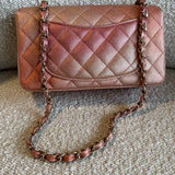 CHANEL Handbag 21S Chanel Metallic Rose Gold Calfskin Quilted Mini Rectangular Single Flap LGHW -Knockoff
