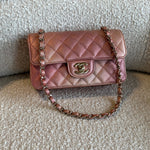 CHANEL Handbag 21S Chanel Metallic Rose Gold Calfskin Quilted Mini Rectangular Single Flap LGHW -Knockoff
