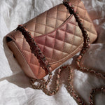 CHANEL Handbag 21S Chanel Metallic Rose Gold Calfskin Quilted Mini Rectangular Single Flap LGHW -Knockoff
