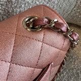 CHANEL Handbag 21S Chanel Metallic Rose Gold Calfskin Quilted Mini Rectangular Single Flap LGHW -Knockoff
