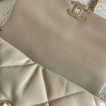 CHANEL Handbag 21S Large Beige/Gold Lambskin Quilted 19 Flap Mixed Hardware -Knockoff
