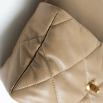 CHANEL Handbag 21S Large Beige/Gold Lambskin Quilted 19 Flap Mixed Hardware -Knockoff
