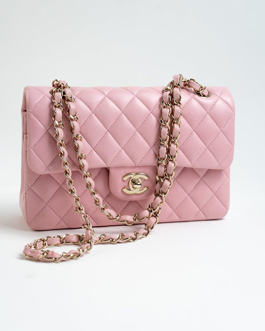 CHANEL Handbag 21S Light Pink Lambskin Quilted Classic Flap Small -Knockoff
