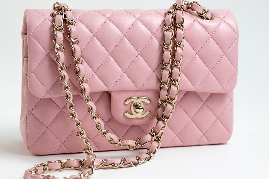 CHANEL Handbag 21S Light Pink Lambskin Quilted Classic Flap Small -Knockoff
