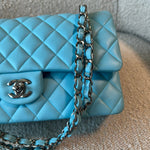 CHANEL Handbag 21S Neon Blue Lambskin Quilted Classic Flap Medium SHW -Knockoff
