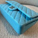 CHANEL Handbag 21S Neon Blue Lambskin Quilted Classic Flap Medium SHW -Knockoff
