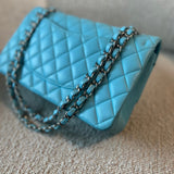 CHANEL Handbag 21S Neon Blue Lambskin Quilted Classic Flap Medium SHW -Knockoff
