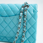 CHANEL Handbag 21S Neon Blue Lambskin Quilted Classic Flap Medium SHW -Knockoff
