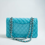 CHANEL Handbag 21S Neon Blue Lambskin Quilted Classic Flap Medium SHW -Knockoff
