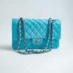 CHANEL Handbag 21S Neon Blue Lambskin Quilted Classic Flap Medium SHW -Knockoff
