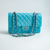 CHANEL Handbag 21S Neon Blue Lambskin Quilted Classic Flap Medium SHW -Knockoff
