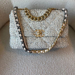 CHANEL Handbag 21S Oreo Tweed Quilted 19 Flap Large  Mixed Hardware -Knockoff
