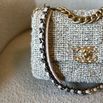 CHANEL Handbag 21S Oreo Tweed Quilted 19 Flap Small Mixed Hardware -Knockoff
