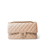 CHANEL Handbag 21S Pearly Beige Calfskin Quilted Classic Double Flap Light Gold Hardware -Knockoff
