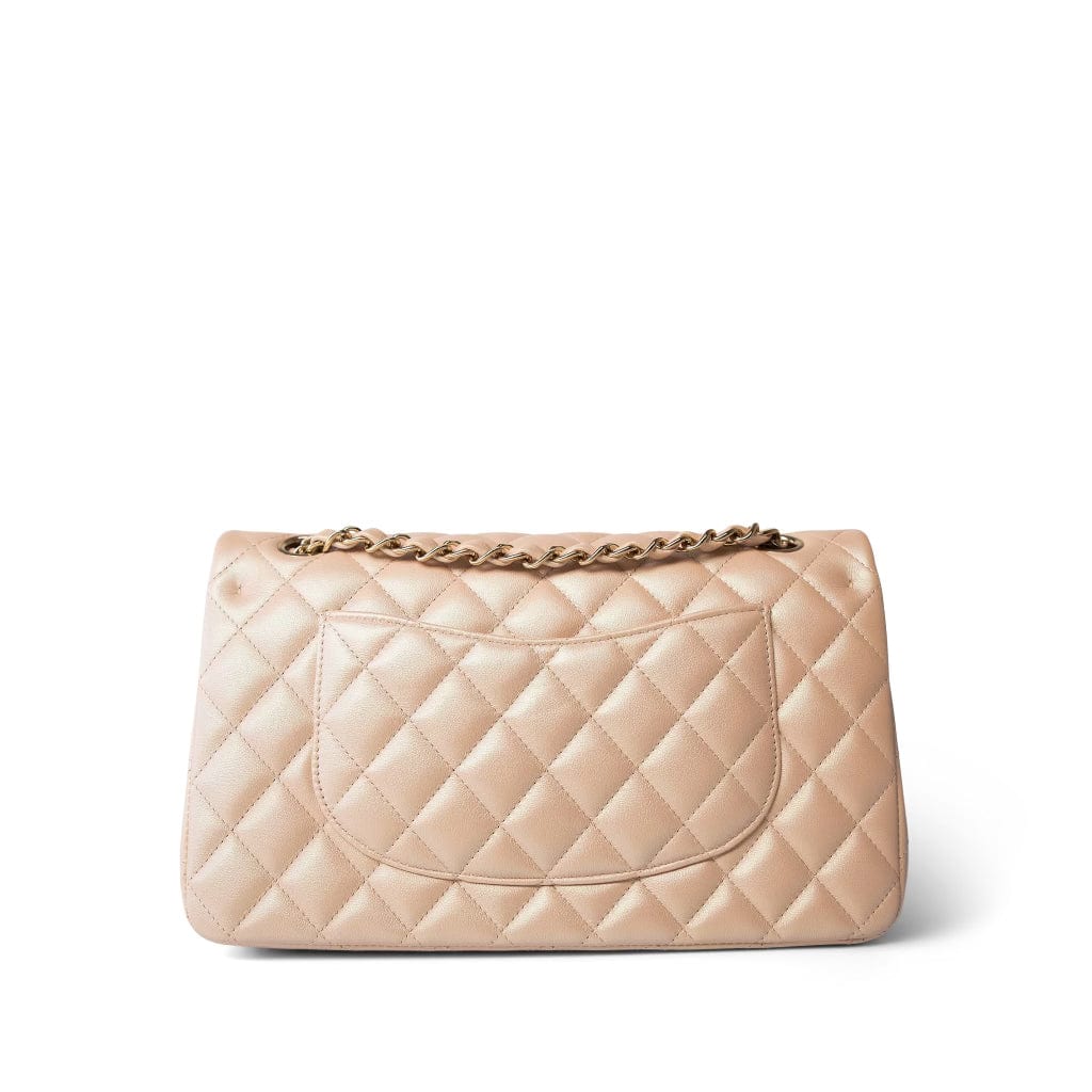 CHANEL Handbag 21S Pearly Beige Calfskin Quilted Classic Double Flap Light Gold Hardware -Knockoff
