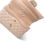 CHANEL Handbag 21S Pearly Beige Calfskin Quilted Classic Double Flap Light Gold Hardware -Knockoff
