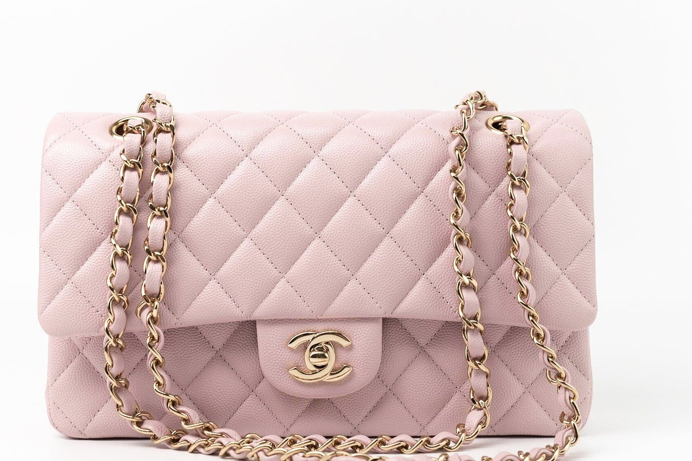 CHANEL Handbag 21S Pink Clair Caviar Classic Flap Quilted Medium LGHW -Knockoff
