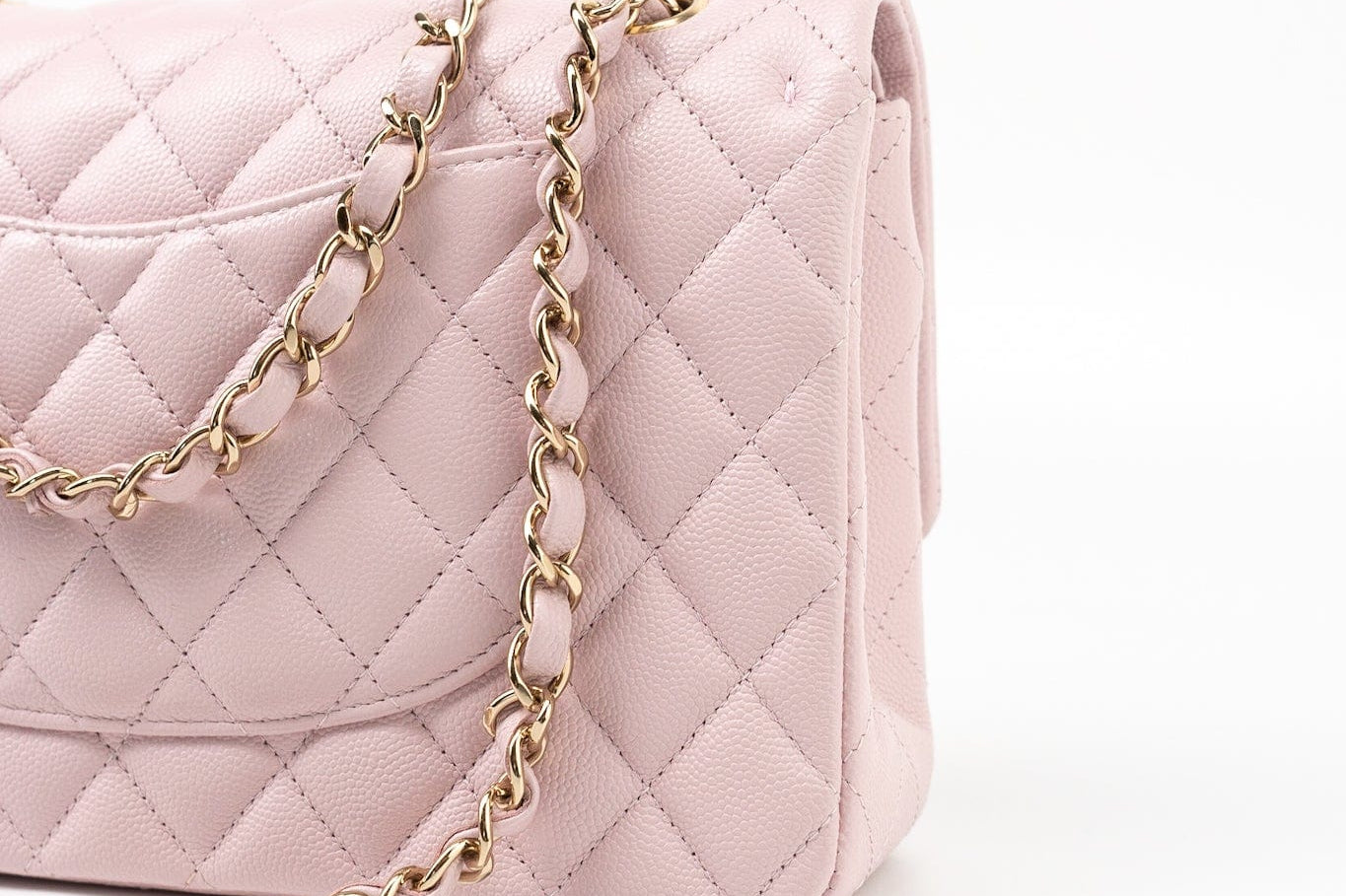 CHANEL Handbag 21S Pink Clair Caviar Classic Flap Quilted Medium LGHW -Knockoff
