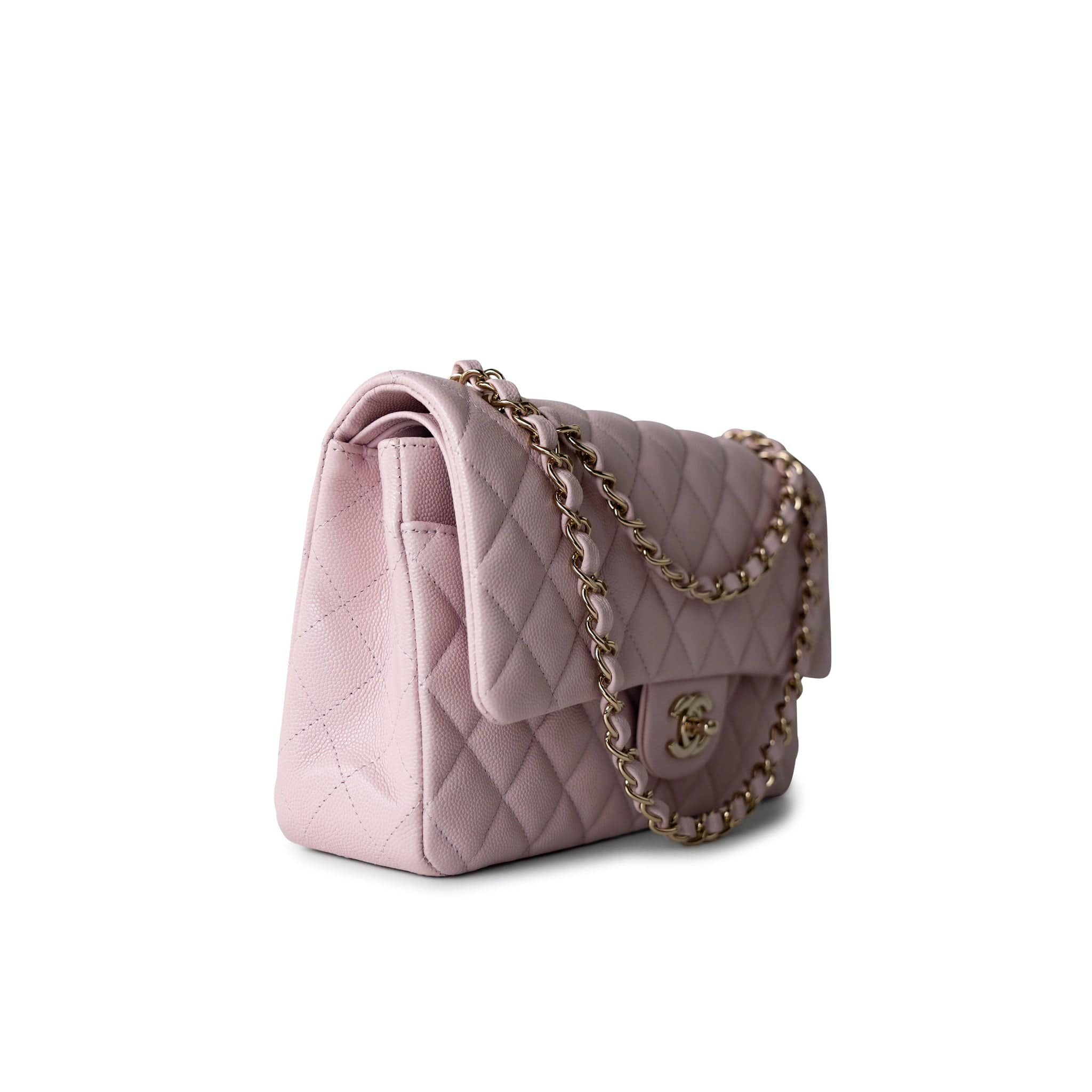 CHANEL Handbag 21S Pink Clair Caviar Classic Flap Quilted Medium LGHW -Knockoff
