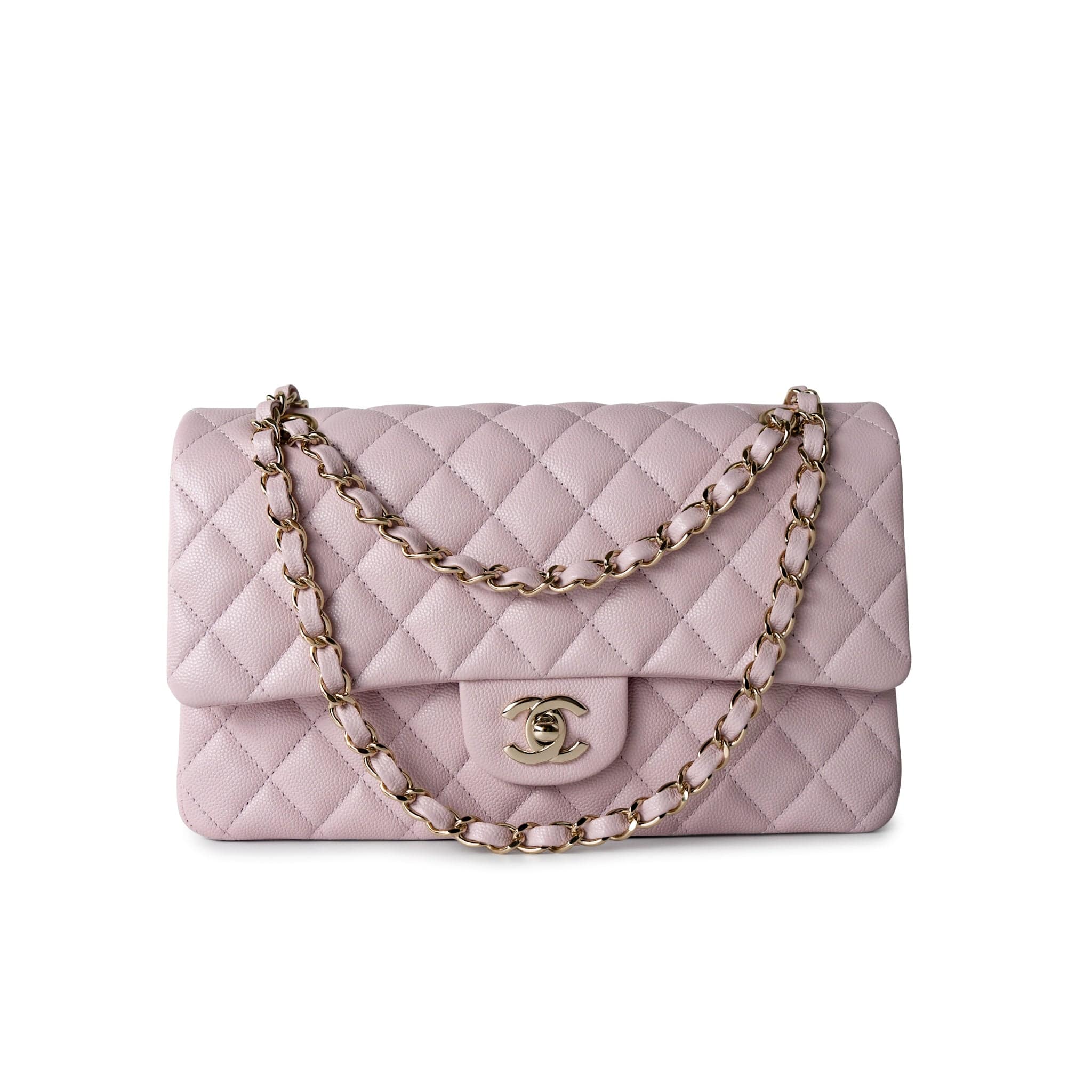 CHANEL Handbag 21S Pink Clair Caviar Classic Flap Quilted Medium LGHW -Knockoff
