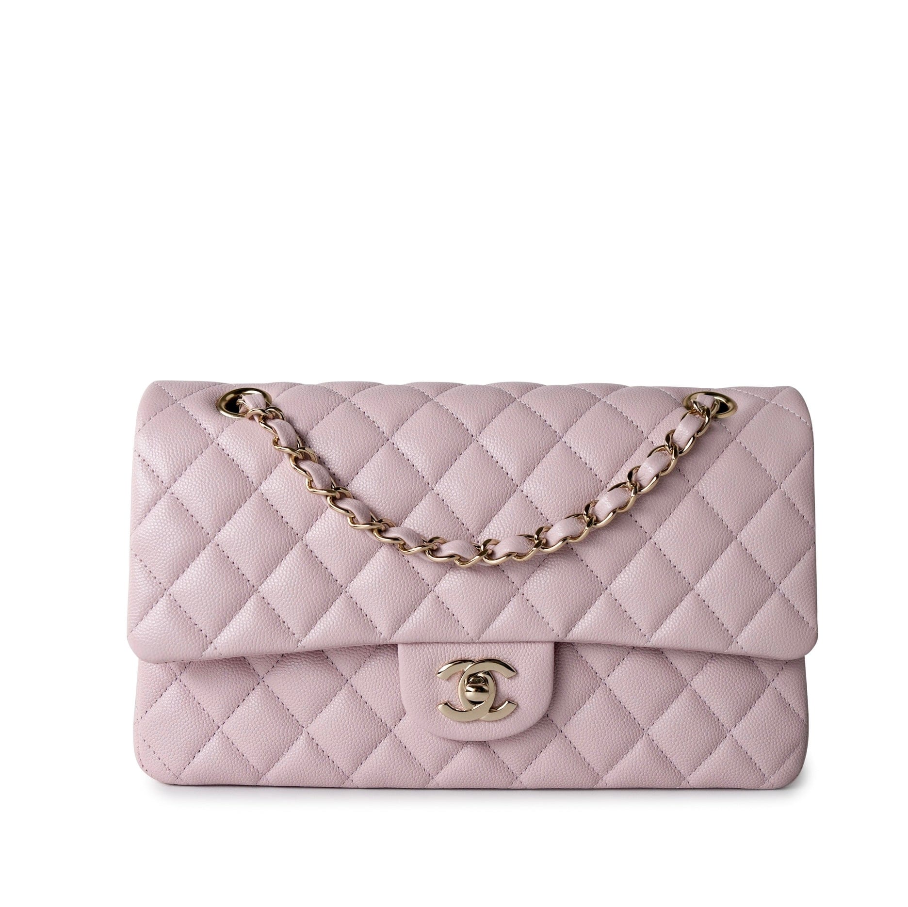 CHANEL Handbag 21S Pink Clair Caviar Classic Flap Quilted Medium LGHW -Knockoff
