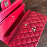 Chanel Handbag 21S Red Iridescent Caviar Quilted Classic Flap Medium -Knockoff
