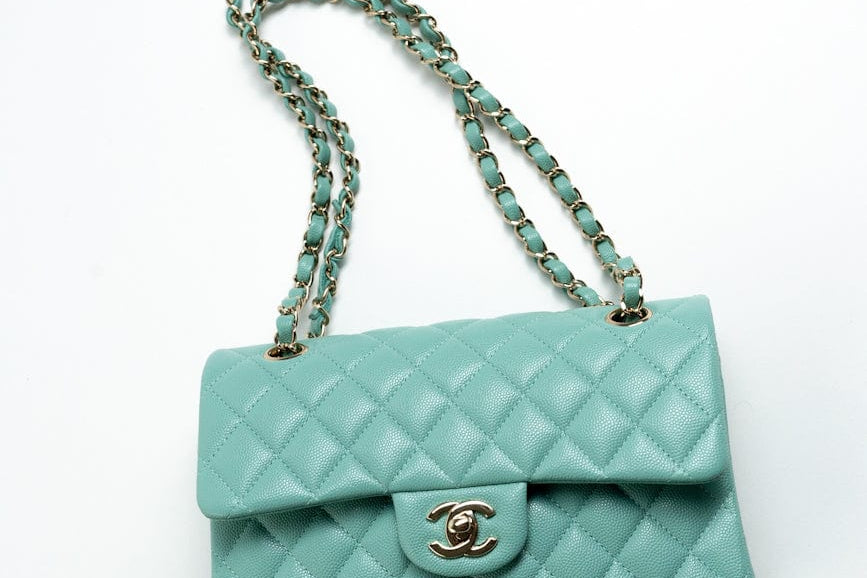 CHANEL Handbag 21S Tiffany Blue Caviar Quilted Classic Flap Small SHW -Knockoff
