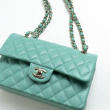 CHANEL Handbag 21S Tiffany Blue Caviar Quilted Classic Flap Small SHW -Knockoff
